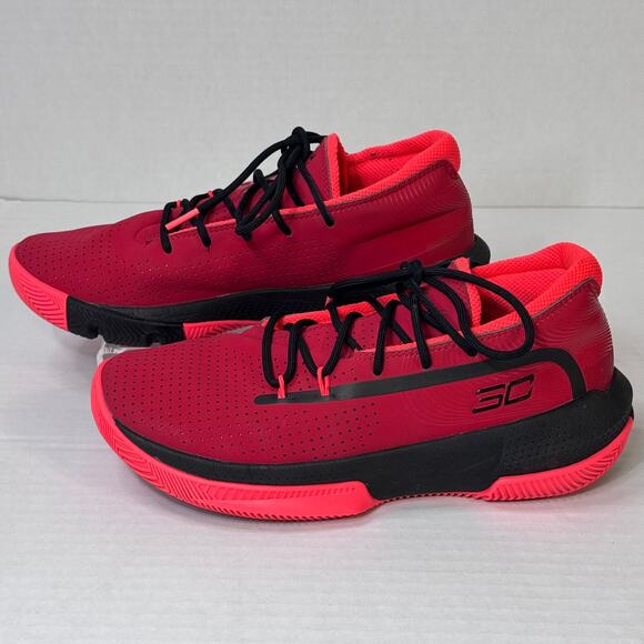 Under Armour UA Curry SC 3Zero 3 GS Red Black Basketball Sneakers Size 5.5Y EUC - Picture 3 of 16